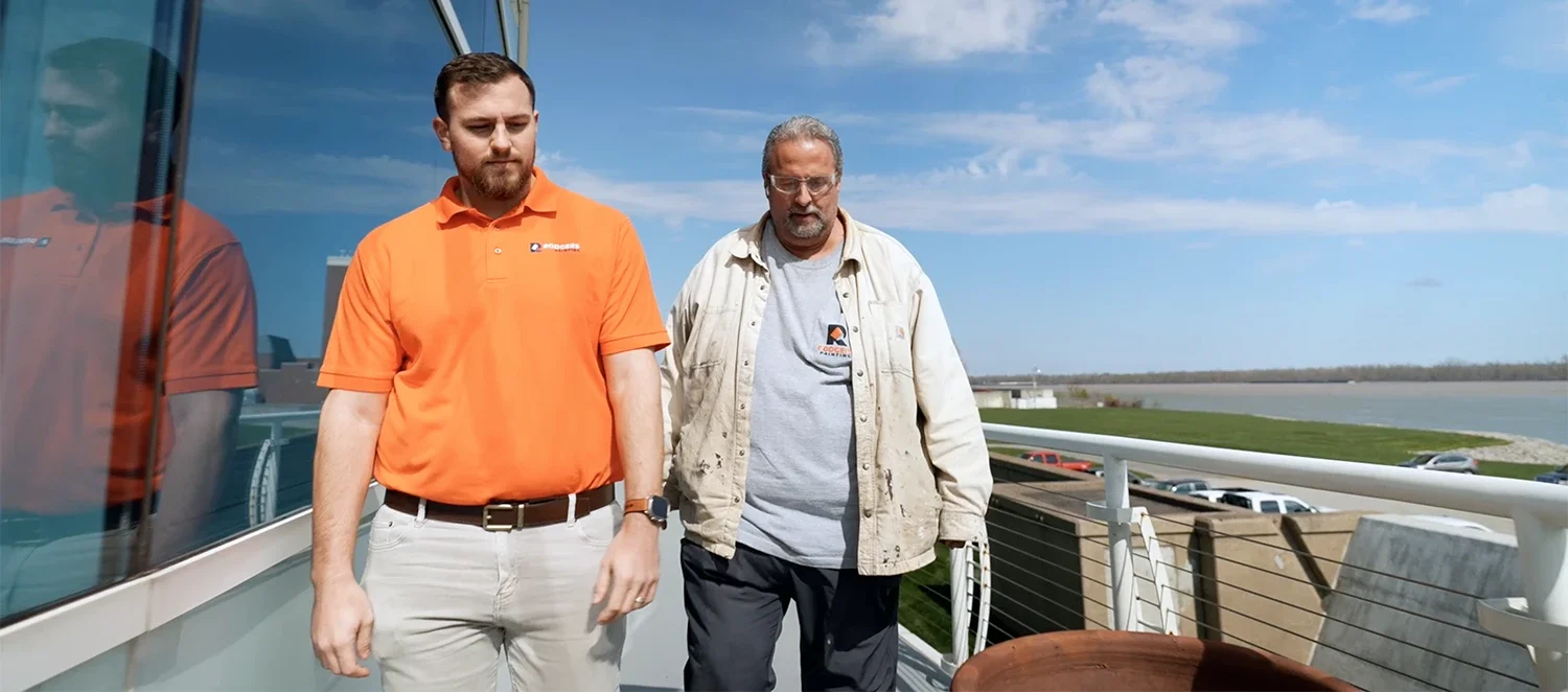 Rodgers Painting team members walking a job site